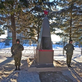 Вахта Памяти у Памятника Героям Великой  Отечественной войны в пос. Боровой. Военно-патриотический клуб «Витязь»
